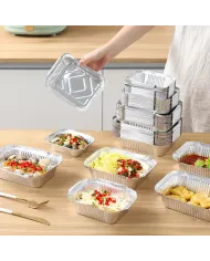 Caserole din aluminiu 227g, set 100 bucăți. Ideal pentru porții individuale, coacere, transport și servire. Rezistente și de uni