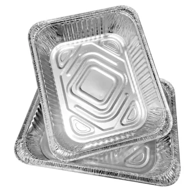 Caserole necompartimentate din aluminiu 901, set 100 bucăți. Ideal pentru porții mari, coacere, transport și servire. Rezistente