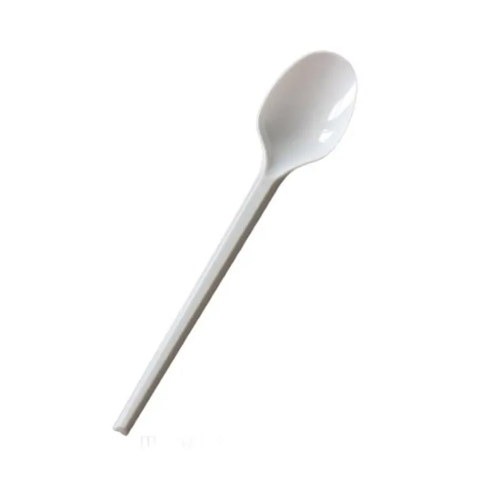 Lingurițe albe plastic vrac 100 buc/set – unică folosință pentru evenimente și catering