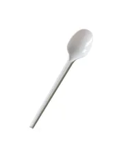 Lingurițe albe plastic vrac 100 buc/set – unică folosință pentru evenimente și catering