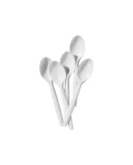 Lingurițe albe plastic vrac 100 buc/set – unică folosință pentru evenimente și catering