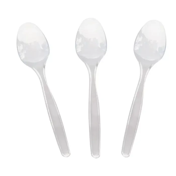 Linguri transparente vrac 100 buc/set – plastic rezistent pentru evenimente și uz zilnic