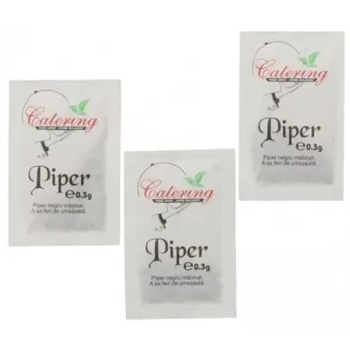 Pliculețe piper 3g 1000 buc/set – condiment ambalat individual pentru restaurante și catering