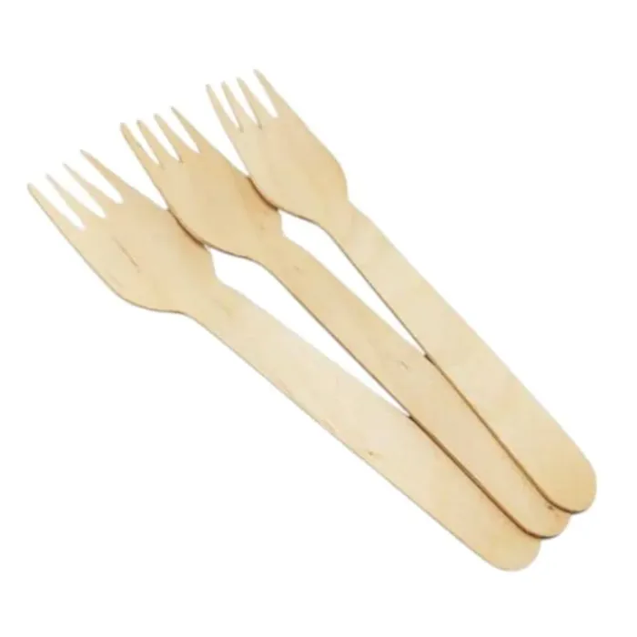 Furculițe din lemn 100 buc/set – tacâmuri biodegradabile și eco-friendly