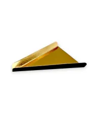 Tăvițe felie tort auriu/negru, carton alimentar rezistent, 200 buc/set. Ideale pentru cofetării, patiserii și prezentarea elegan