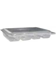 Caserole PET pentru 4 eclere, set 100 buc. Ambalaje transparente, rezistente și elegante pentru cofetării, patiserii, cafenele ș