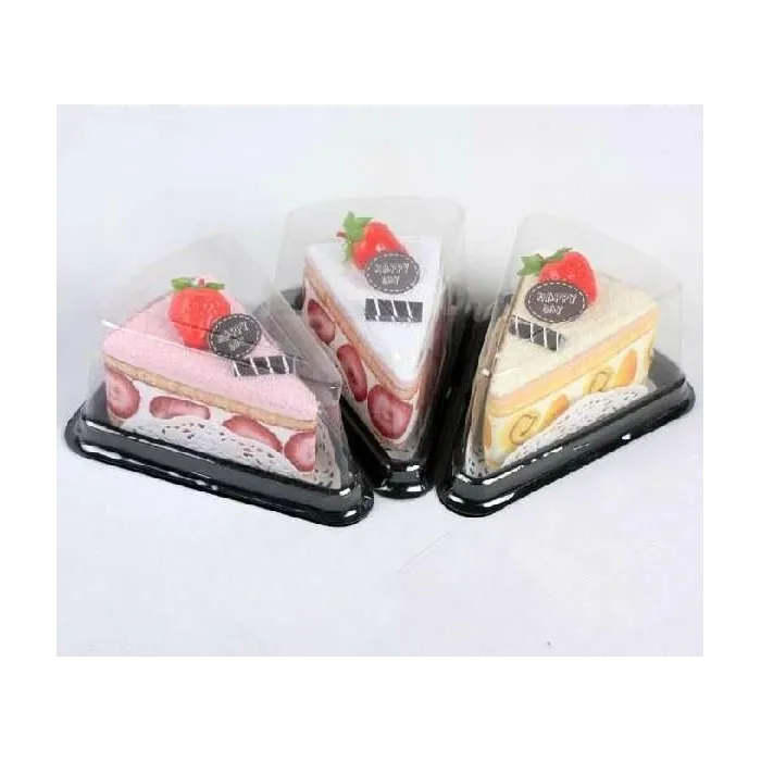 CaseroIe PET transparente pentru felie tort. Ambalaje sigure și practice pentru cofetării și patiserii. Set 100 bucăți.