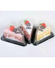 CaseroIe PET transparente pentru felie tort. Ambalaje sigure și practice pentru cofetării și patiserii. Set 100 bucăți.