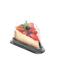 CaseroIe PET transparente pentru felie tort. Ambalaje sigure și practice pentru cofetării și patiserii. Set 100 bucăți.