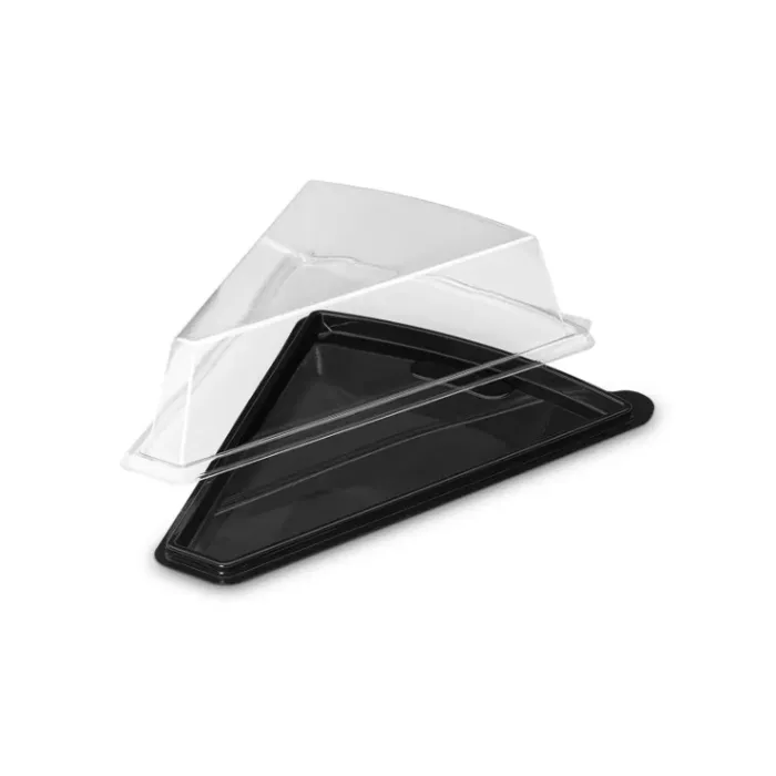 CaseroIe PET transparente pentru felie tort. Ambalaje sigure și practice pentru cofetării și patiserii. Set 100 bucăți.