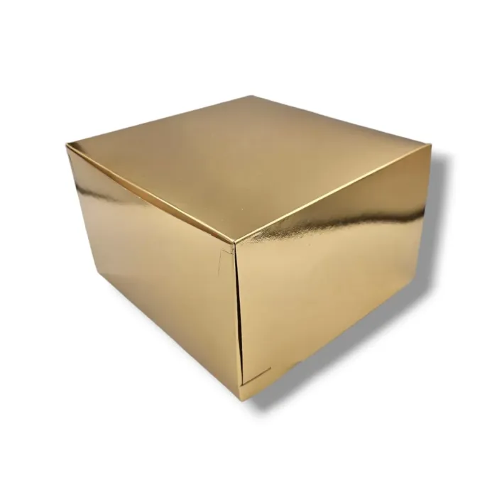 Cutii tort Aurii Square, set 25 buc. Ambalaje din carton alimentar cu finisaj auriu, ideale pentru torturi, prăjituri și prezent