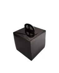 Cutii tort Negru Pie Handle, set 25 buc. Ambalaje elegante din carton alimentar, cu mâner practic, ideale pentru transportul și 