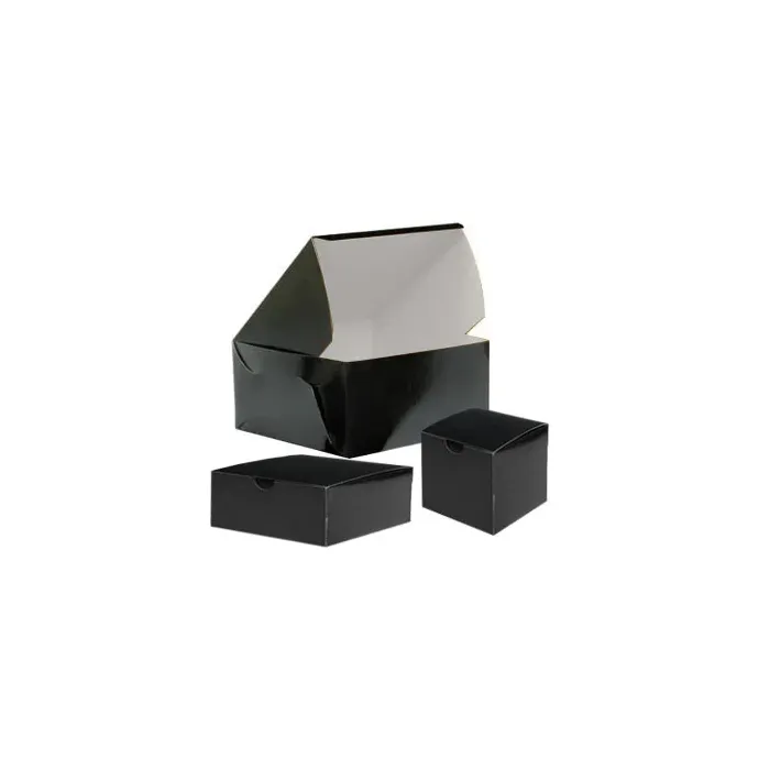 Cutii tort Negru Square, set 25 buc. Ambalaje elegante pătrate din carton alimentar, ideale pentru torturi, prăjituri și prezent