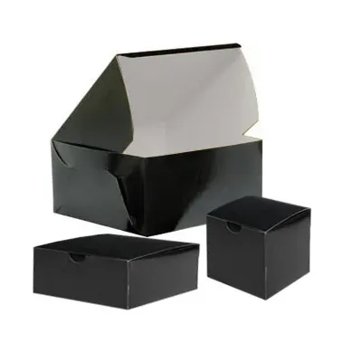 Cutii tort Negru Square, set 25 buc. Ambalaje elegante pătrate din carton alimentar, ideale pentru torturi, prăjituri și prezent