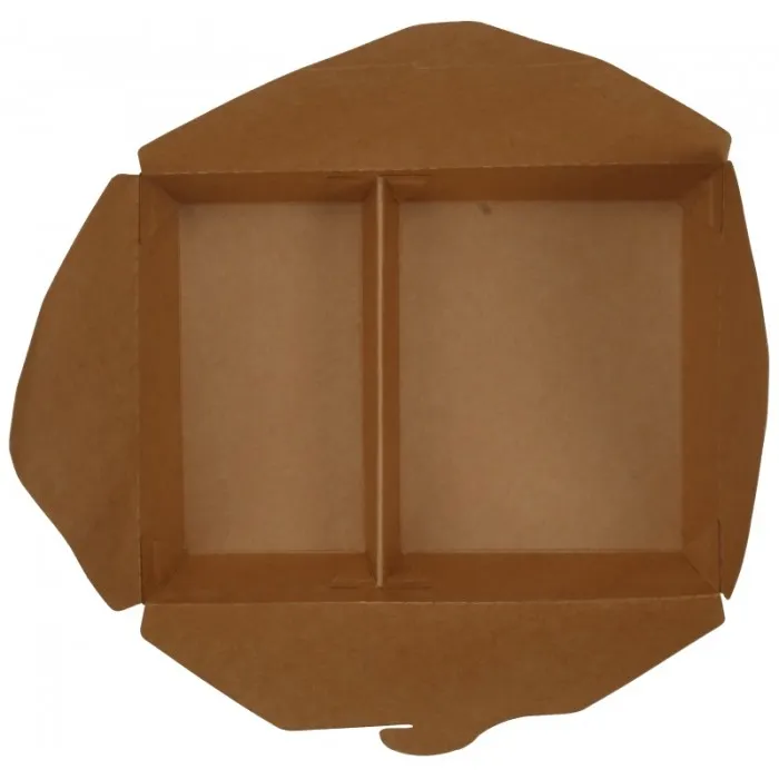 Cutii meniu cu 2 compartimente, KRAFT NATUR (100 buc/set)