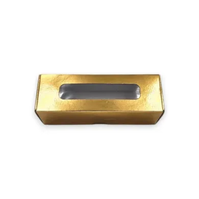 Oferă deserturilor tale un plus de rafinament cu cutiile aurii cu fereastră pentru macarons, ideale pentru cofetării, evenimente