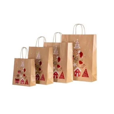 SACOSE NATUR „MERRY CHRISTMAS” (100 buc/set)SACOSE NATUR „MERRY CHRISTMAS” (100 buc/set)