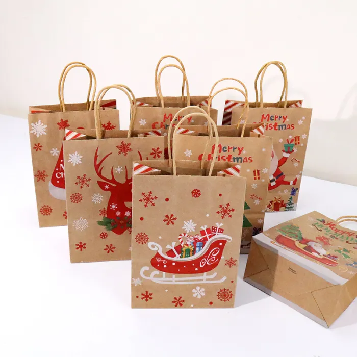 SACOSE NATUR „MERRY CHRISTMAS” (100 buc/set)SACOSE NATUR „MERRY CHRISTMAS” (100 buc/set)