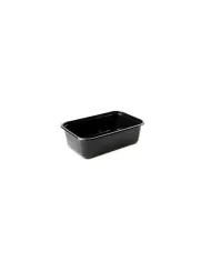 Caserolele negre cu capac din PP pentru meniu sunt alegerea ideală pentru ambalarea și livrarea preparatelor culinare.