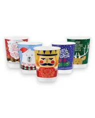 PAHARE CARTON CU PERETE DUBLU „CHRISTMAS” (25 BUC/SET)