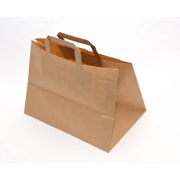 Sacoșe hârtie Delivery cu mâner plat – catering eco