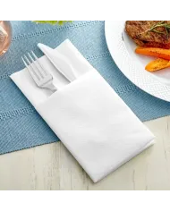 SERVETELE CU BUZUNAR PENTRU TACAMURI ALB (100 BUC/SET)