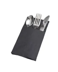 SERVETELE CU BUZUNAR PENTRU TACAMURI NEGRU (100 BUC/SET)