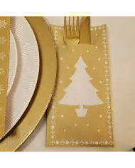 SERVETELE CU BUZUNAR FRESTIVE PREMIUM X-MAS GOLD (24 BUC/SET)