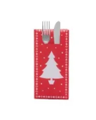 SERVETELE CU BUZUNAR FRESTIVE PREMIUM X-MAS ROSU (24 BUC/SET)