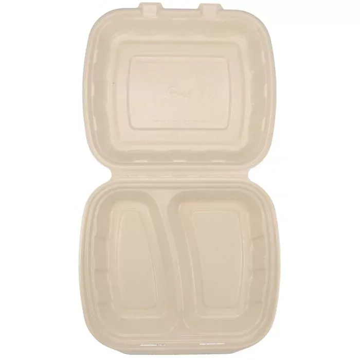 CASEROLE BIODEGRADABILE CU 2 COMPARTIMENTE MB2 (200buc/set)