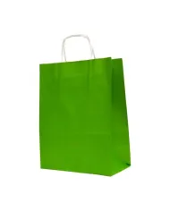 Sacoșe din hârtie verde – 100 buc/set