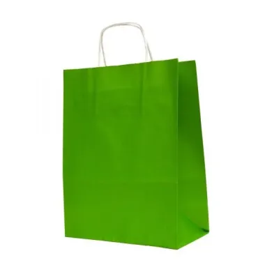 Sacoșe din hârtie verde – 100 buc/set