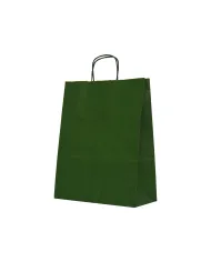 Sacoșe din hârtie verde închis – 100 buc/set