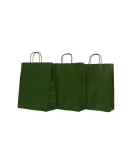 Sacoșe din hârtie verde închis – 100 buc/set