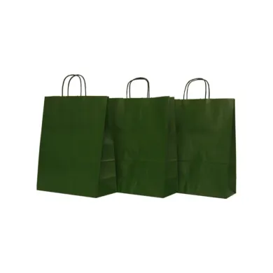Sacoșe din hârtie verde închis – 100 buc/set