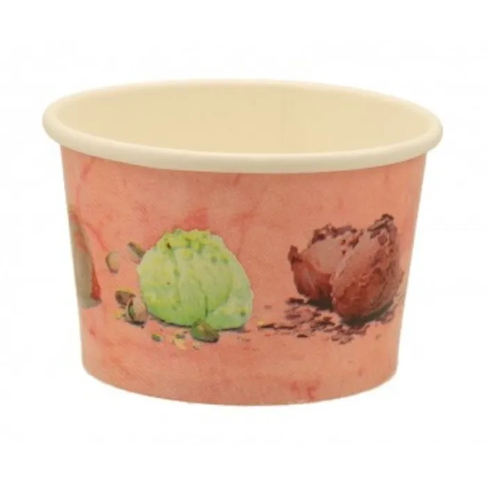 CUPE COLOR DIN CARTON PENTRU INGHETATA 4 OZ, ROZ