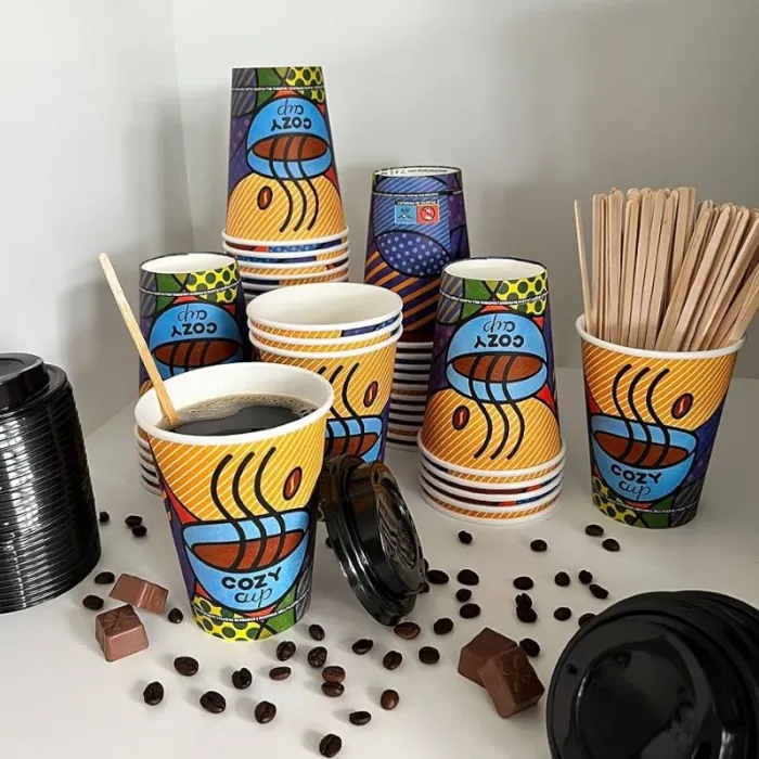 PAHARE DIN CARTON COZY COLOR (100 BUC/SET)