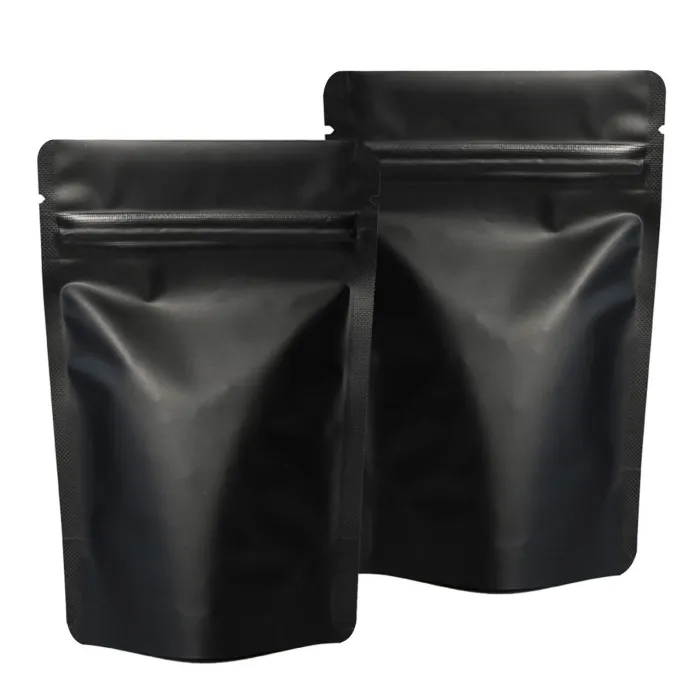 Pungi LDPE+PET negre zip lock – rezistente și reutilizabile