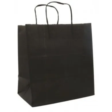 Sacoșe negre cu mâner sfoară – 100 buc/set