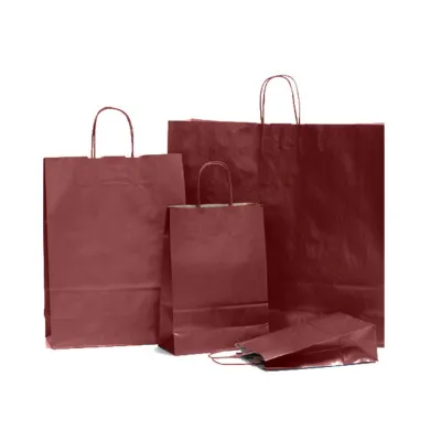 Sacoșe din hârtie Bordeaux – 100 buc/set