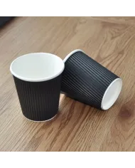 PAHARE DIN CARTON CU PERETE TRIPLU, NEGRE (50 BUC/SET)