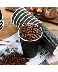 PAHARE DIN CARTON CU PERETE TRIPLU, NEGRE (50 BUC/SET)