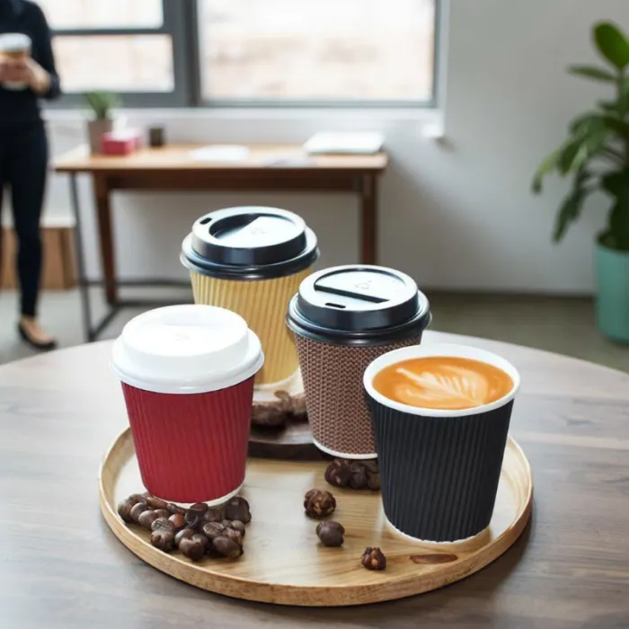 PAHARE DIN CARTON CU PERETE TRIPLU, NEGRE (50 BUC/SET)