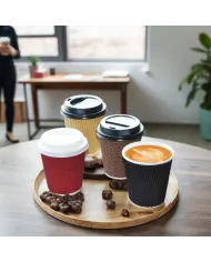 PAHARE DIN CARTON CU PERETE TRIPLU, NEGRE (50 BUC/SET)