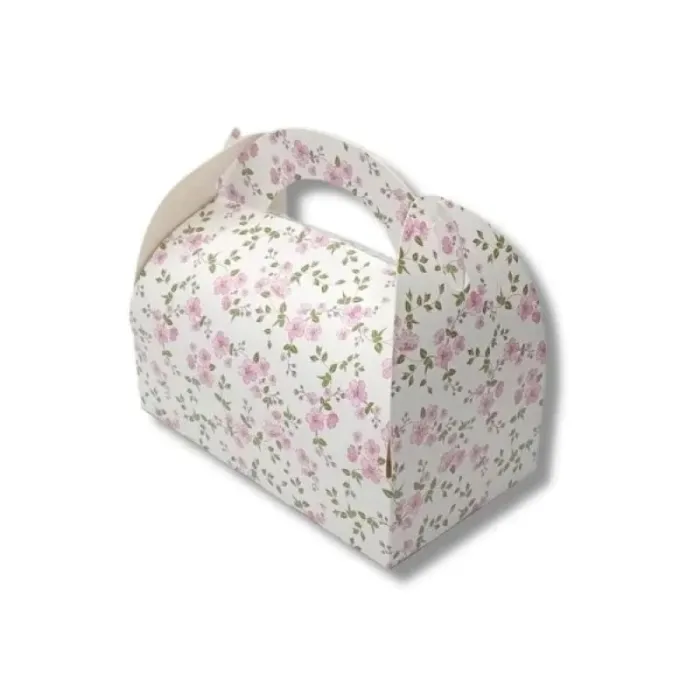 Cutii elegante pentru prăjituri și mărturii, decorate cu un design floral rafinat – perfecte pentru nunți, botezuri, aniversări