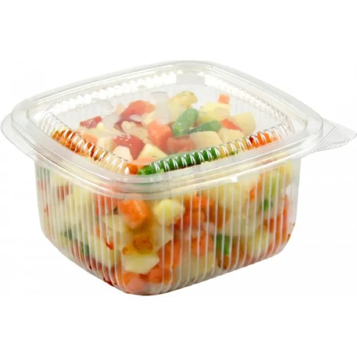 Caserole PET cu capac plat premium, 100 buc/set. Ideale pentru alimente, takeaway, depozitare și transport, rezistente și sigure