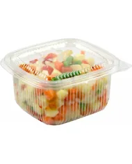 Caserole PET cu capac plat premium, 100 buc/set. Ideale pentru alimente, takeaway, depozitare și transport, rezistente și sigure