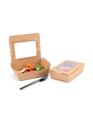 CUTII KRAFT NATUR PENTRU MENIU CU FEREASTRA 1200 cc (50 buc/set )