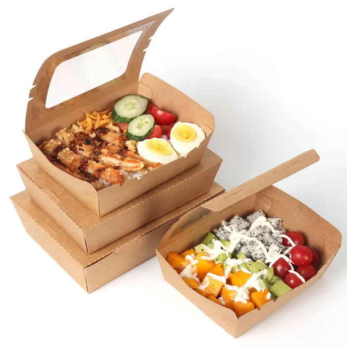 CUTII KRAFT NATUR PENTRU MENIU CU FEREASTRA 1200 cc (50 buc/set )