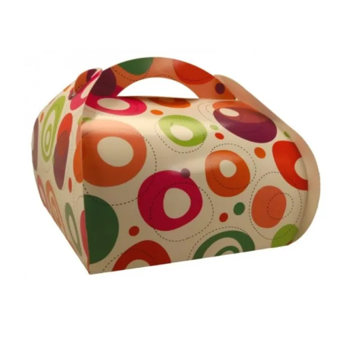 Cutii tort multicolor sunt ideale pentru transportul și prezentarea torturilor, prăjiturilor și deserturilor de dimensiuni medii